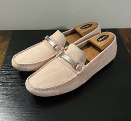 10 Men’s Lacoste ‘Ansted’ Suede Driving Loafer - Natural Blush Pink