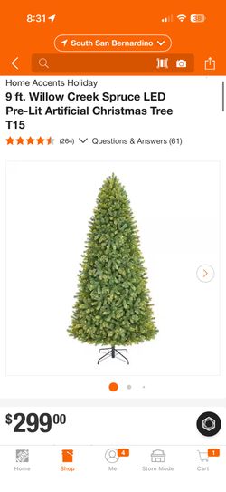 9 ft. Willow Creek Spruce LED Pre-Lit Artificial Christmas Tree T15