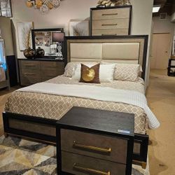 4PC Bedroom set with Padded headboard