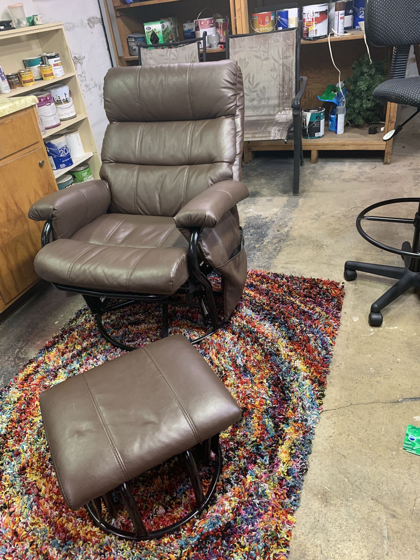 Recliner chair and ottoman set