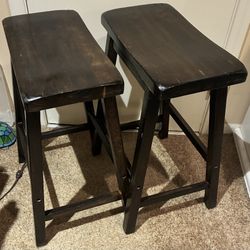 Pair Of 14x17x24 Wooden Stools 