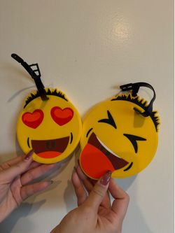 Two Emoji Smiley Luggage tags