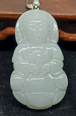 Burmese Jadeite Jade Pendant Mercy Mini KWANYIN. 
