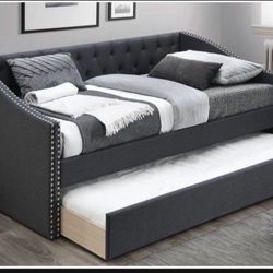 Brand New In Box Day Bed W/ Slats + Trundle  And 2 Mattresses. Pick Up  In  Long Beach