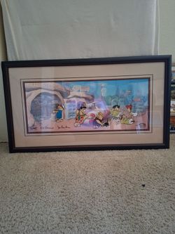 The Flintstones Signed Animation Cel Framed Art
