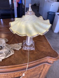 Antique  Yellow Murano  Glass Lamp