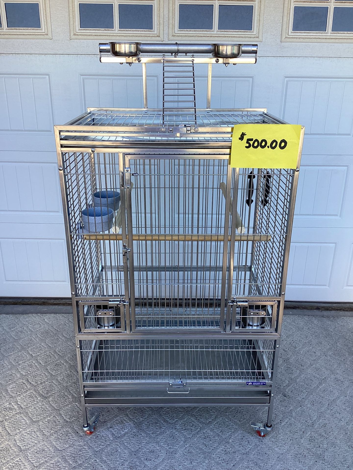 Bird / Parrot Stainless Steel Play Top Cage