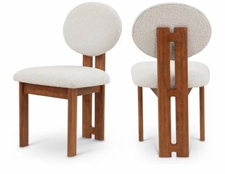 Meridian Furniture 489Cream-C Napa Collection Mid-Century Modern Chairs