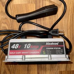 ABAKOO Battery Charger 48 Volt 10 Amp 3 Pin Round For Club Car Golf Cart