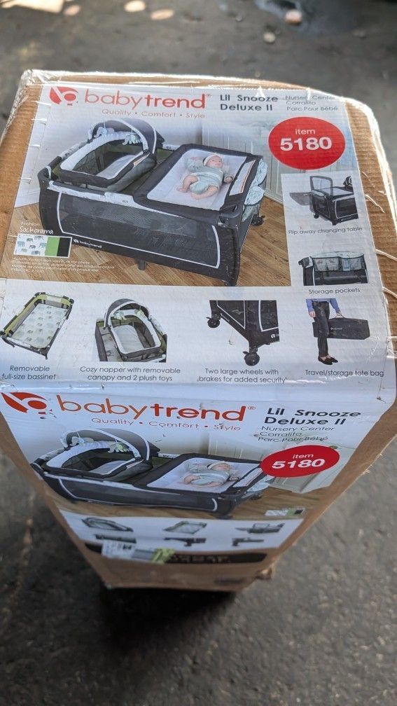 Baby Trend Lil Snooze Deluxe 2 Bassinet Crib New Inbox 5180 Nursery Center