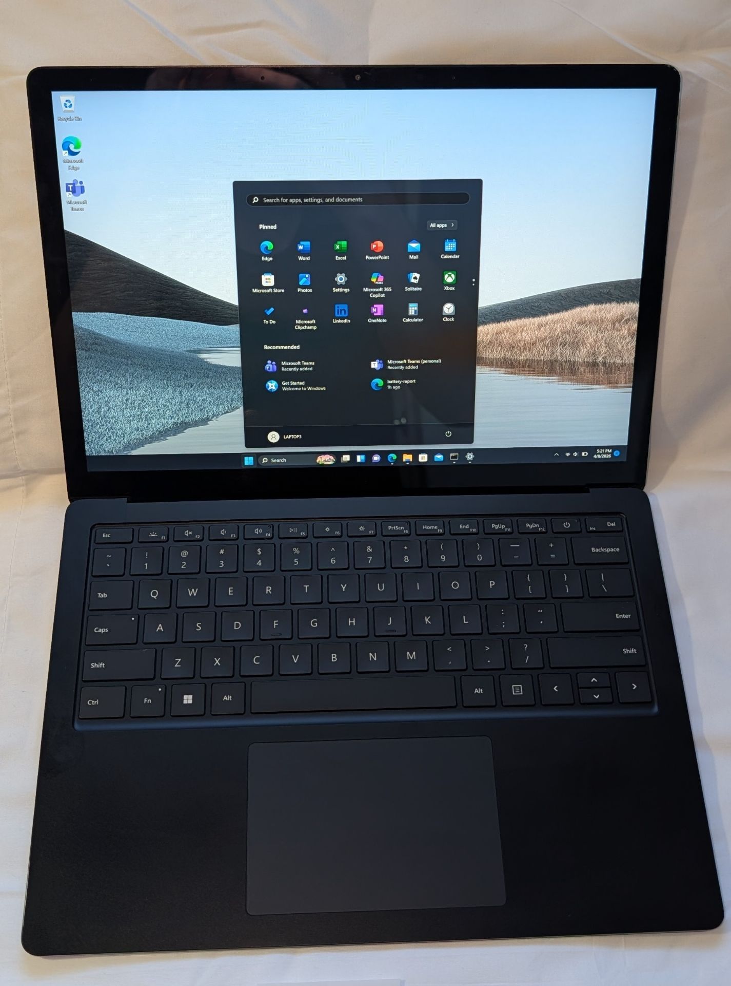 MICROSOFT SURFACE LAPTOP 3 WINDOWS 11 PRO i7 16GB RAM 256GB STORAGE