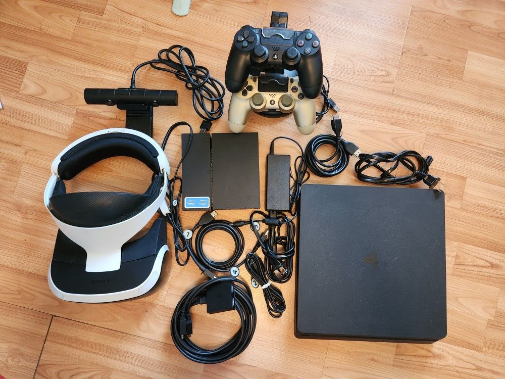 PS4 Slim + PS4VR + 2controller + 17Game