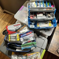 Fishing Tackle Box And Crank-baits Lures Line 