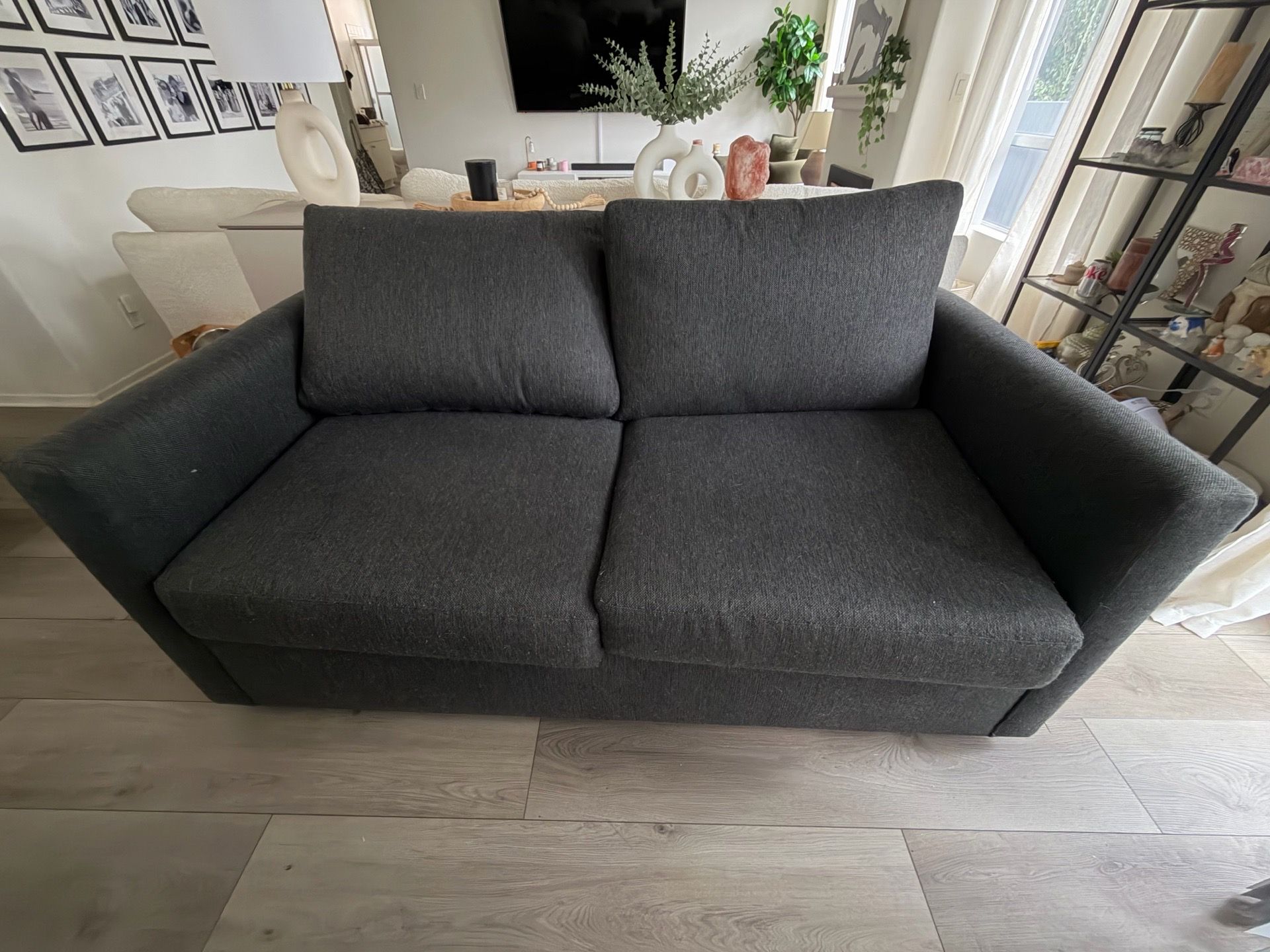 Charcoal Apartment Sofa + Pullout mattress – Clean, Minimal, Comfortable