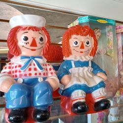 1972 "Raggedy Ann & Andy" PIGGY BANKS $40