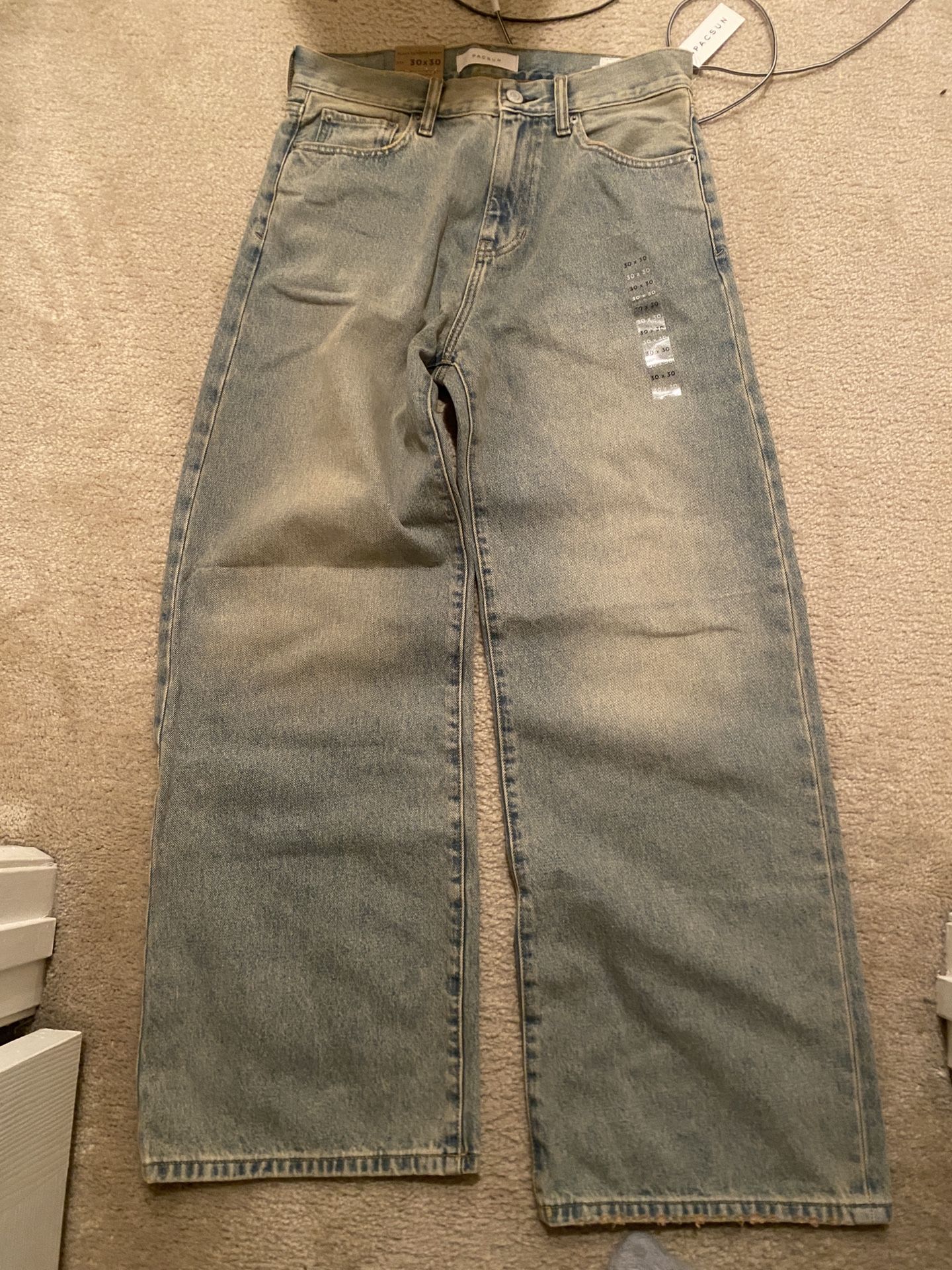 Pacsun Blake Extreme Baggy Jeans Light Blue Tinted