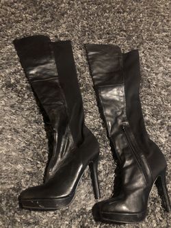 Black Leather Boots Size 7