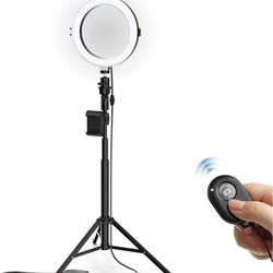 8" Selfie Ring Light Studio with Adjustable Tripod and Phone Holder – Professional Photo and Video Lighting Kit for Vlogging, Streaming, and Social Me