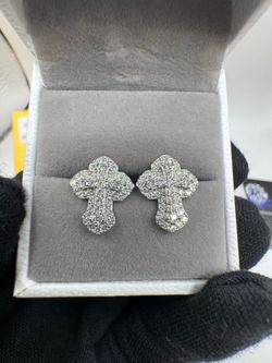 S925 silver moissanite earrings cross shape VVS1 GRA certified