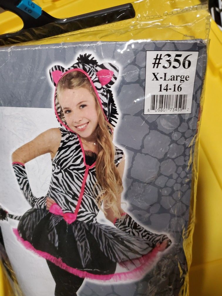 Girls Zebra Costume Size 14-16