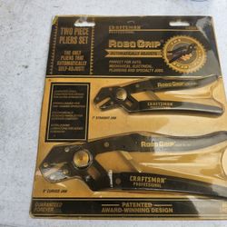 Sears Craftsman USA Nos Professional 2pc Robo grip Plier Set 45019 New On Card