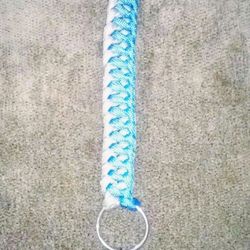 Blue & Gray NC Bottle Opener Paracord Keychain 