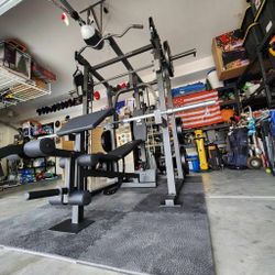 | Smith Machine 2001 | Squat Rack | 230lbs Bumper Weight Plates | Multi-Use Adj Bench | Barbell | Gym Equipment | Fitness | Excercise | FREE DELIVERY 