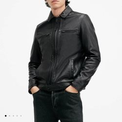 All Saints Luck Leather Jacket Mens Size XL NEW