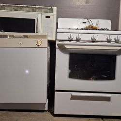dishwasher, stove, microwave