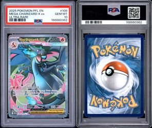 PSA 10 Mega Charizard X ex #109 Ultra Rare – Phantasmal Flames – Pokemon TCG Card