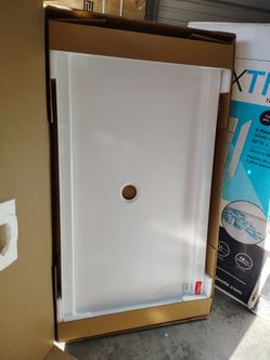 Shower base 34 x 60 Fiberglass white center drain Dream line