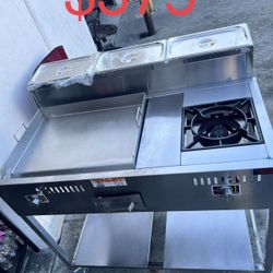Plancha Con Parilla Nuevo Con Charolas Para Poner Comida I Con Mangera
