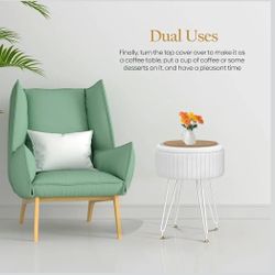 Round Vanity Stool with Storage