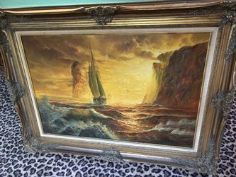32x38 Vintage Oil On Canvas