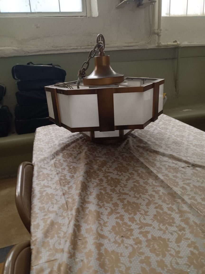 Chandelier..Gold & white