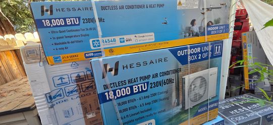 Hessaire DIY 21 SEER2 18,000 BTU WiFi 1.5-Ton Ductless Mini Split Air Conditioner, Heat Pump, Variable Speed Inverter-208V/230V
