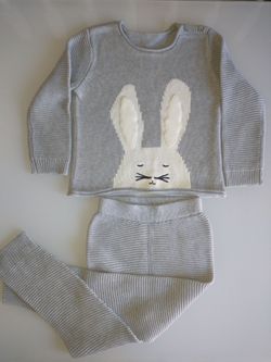 Hanna Andersson ORGANIC Cotton Knit Set Bunny 3T