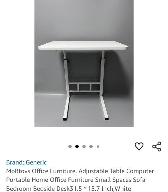 MoBtovs Office Furniture, Adjustable Table Computer Portable Home Office Furniture Small Spaces Sofa Bedroom Bedside Desk31.5 * 15.7 Inch,White