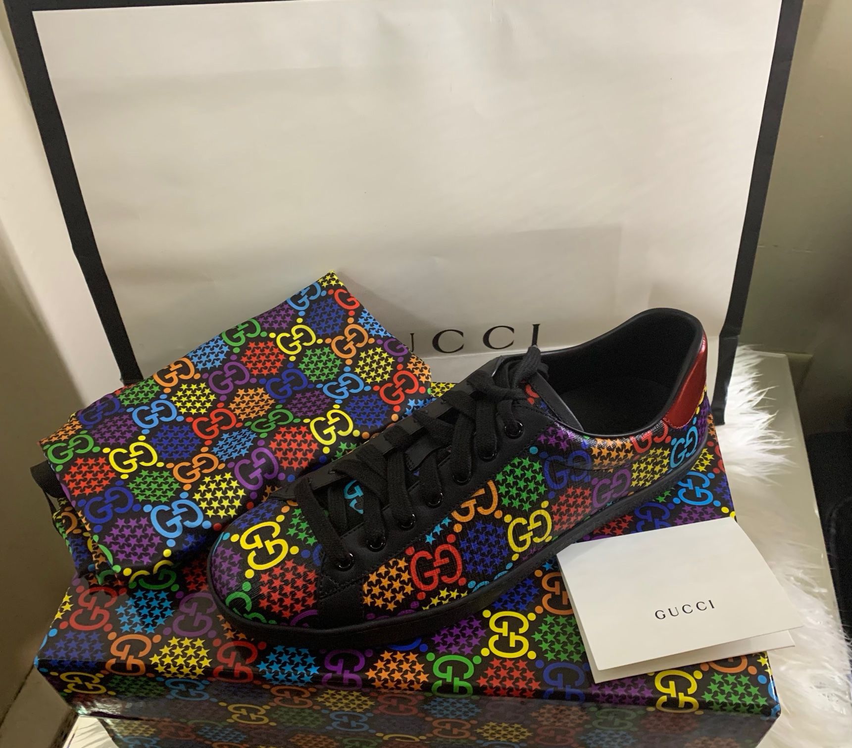 Gucci Psychadelic Ace Black Multi (Size 9.5) Limited Edition