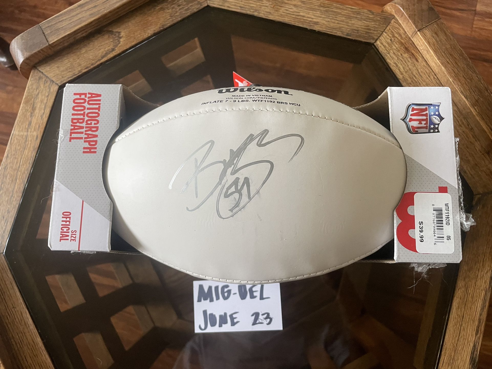 #54 Bobby Wagner Autographed Football
