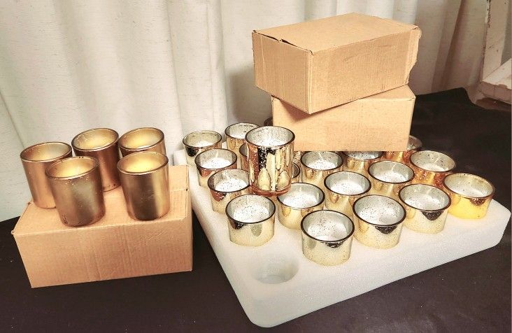 Gold Votive Candle Holders