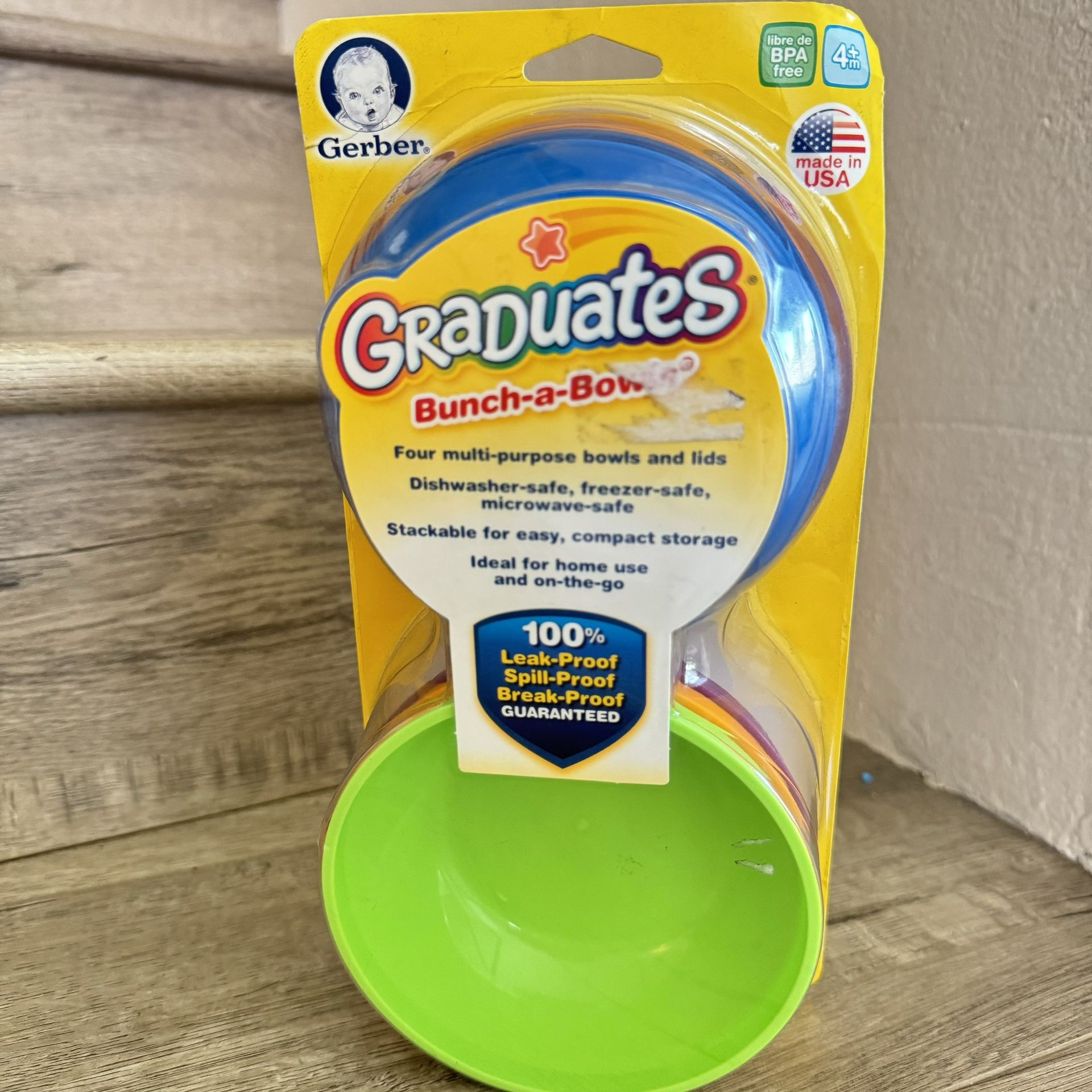 Gerber Bunch-a-Bowls with Lids 4+m