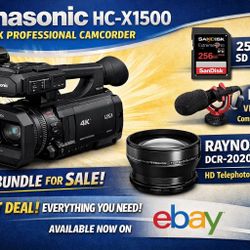 Panasonic HC-X1500 4K Camcorder COMPLETE Pro Bundle – Excellent Condition – Ready to Film!