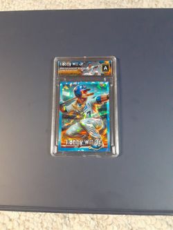 2024 Bobby Witt Jr. Slab Blue Cracked Ice REFRACTOR Original Art Novelty Card 