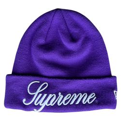 RARE Supreme New York New Era Script Purple Beanie FW24 One Size Fits All OSFA Skater OG