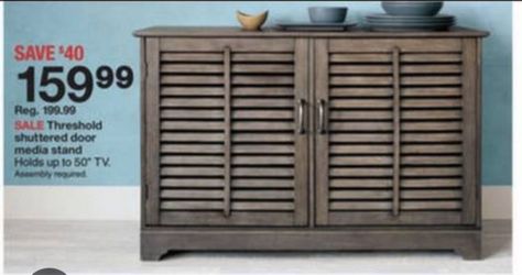 Threshold Shutter Door Media TV Stand