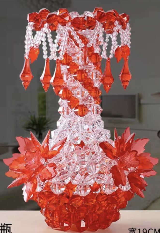 Hand-Woven Acrylic Flower Vase - Elegant Decorative Centerpiece for Home and Office