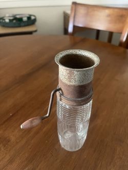 3 Antique Kitchen Tools Whisk-Rotary Hand Beaters-Spice Grinder/Mill