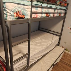 Twin Kids Bed Trundle 