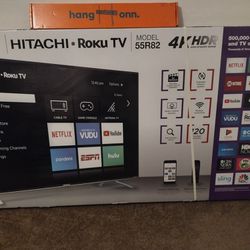 Hitachi 55 Inch Roku TV 4K HDR & Wall Mount